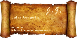 Jehn Gergely névjegykártya